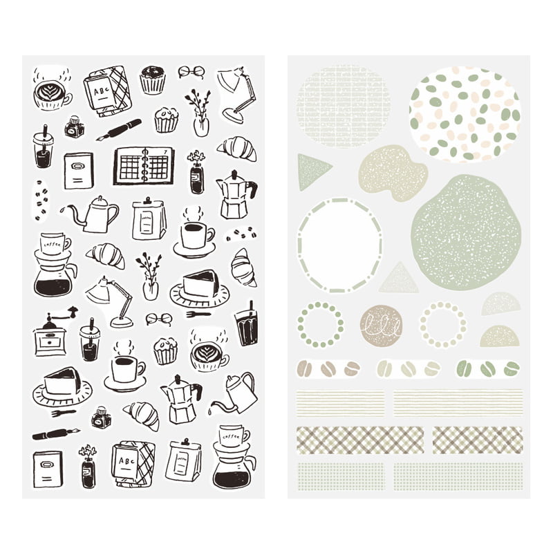 Stickers Two Sheets ''Cafe''