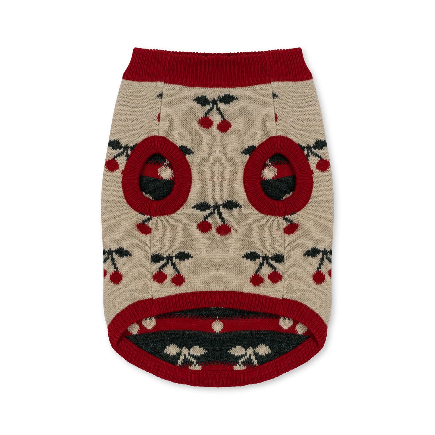 Knit Dog Vest ''Cherry''