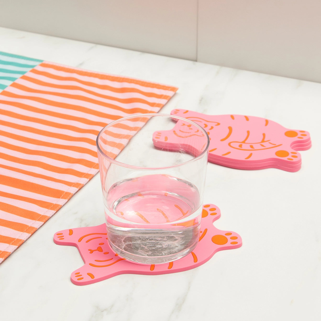 Pack of 4 Coasters ''Pink Tiger''