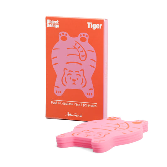 Pack of 4 Coasters ''Pink Tiger''