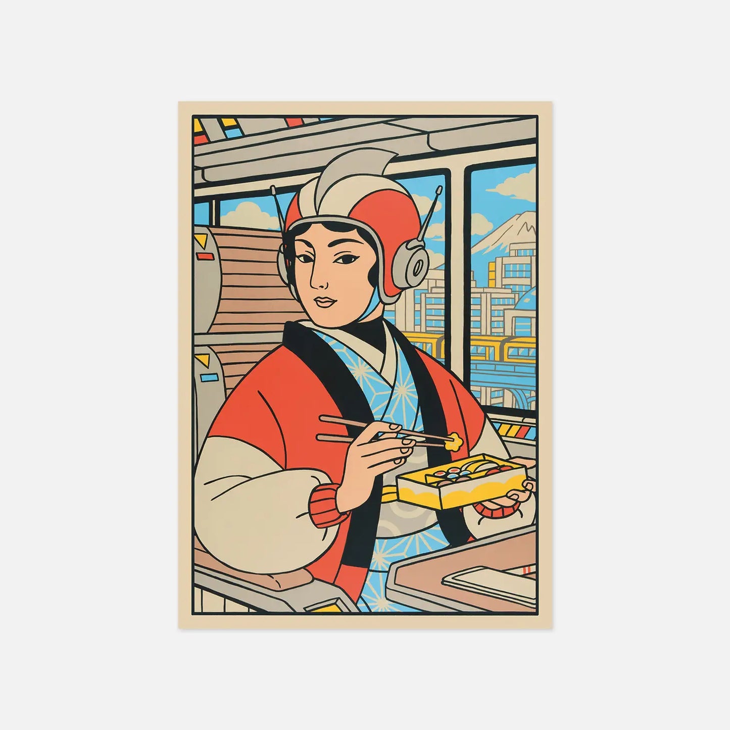 ''Lunch on the Train'' Postcard