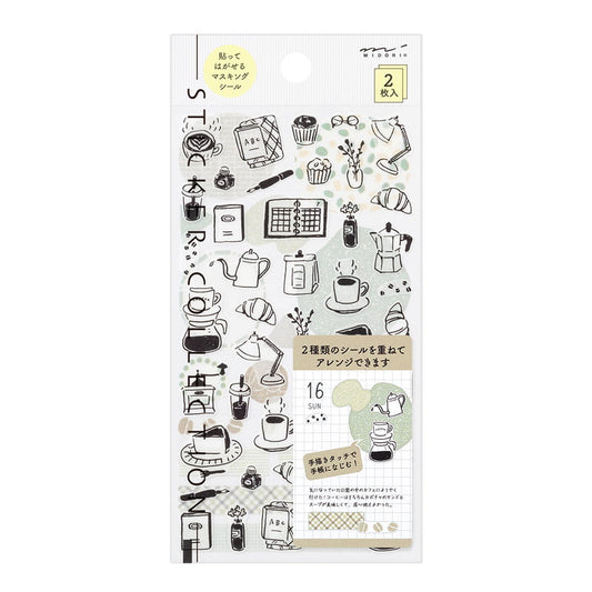 Stickers Two Sheets ''Cafe''