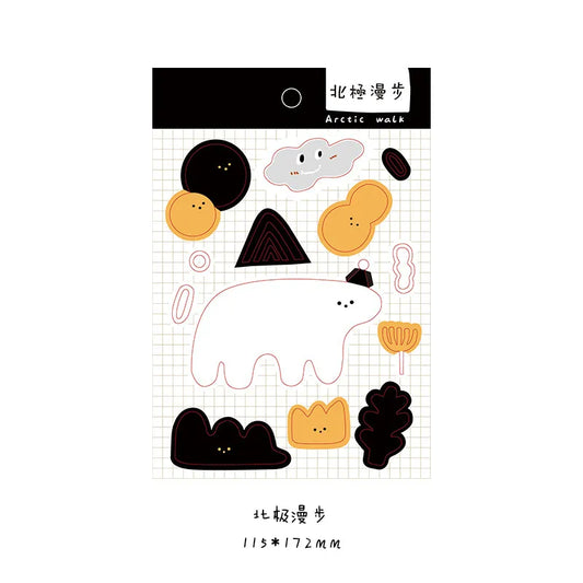 Cute Cartoon stickers ''Arctic Walk''