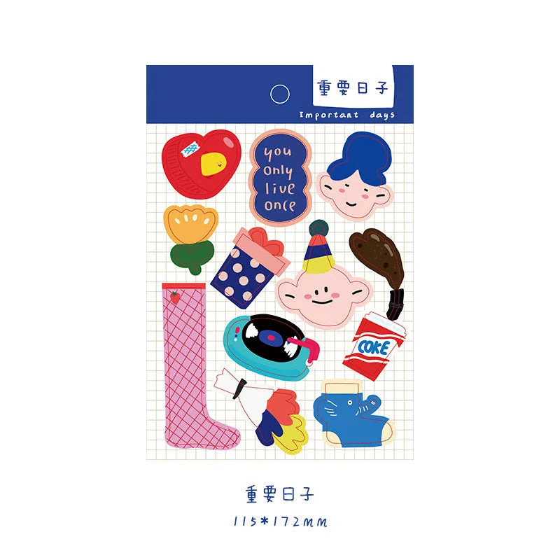Cute Cartoon stickers ''Important Days''