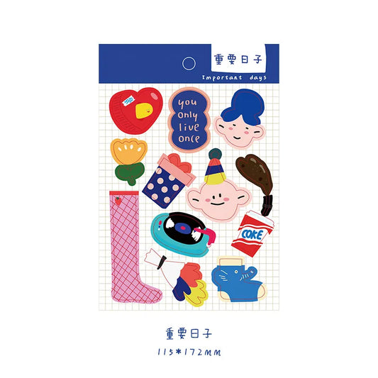 Cute Cartoon stickers ''Important Days''