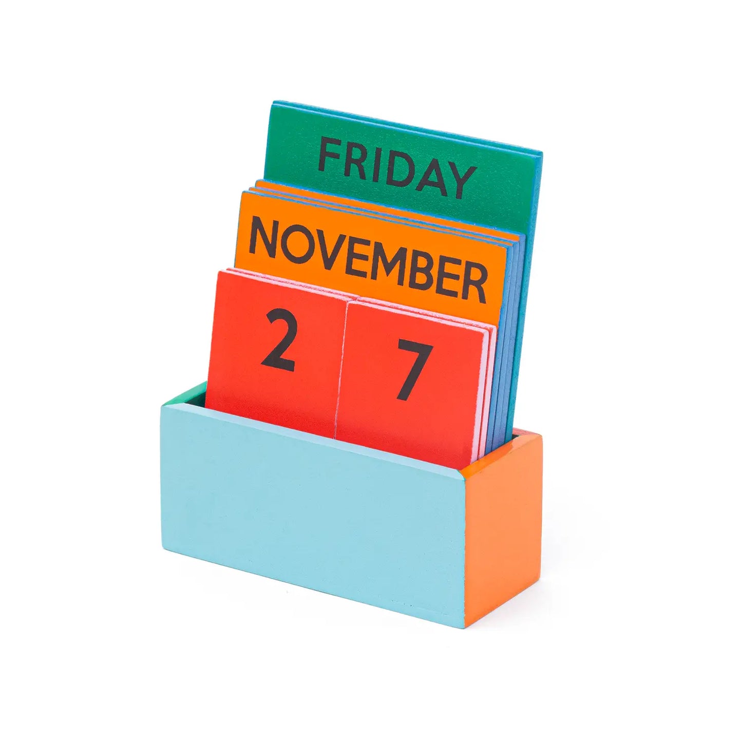 Wooden Perpetual Calendar, Small ''Rainbow''