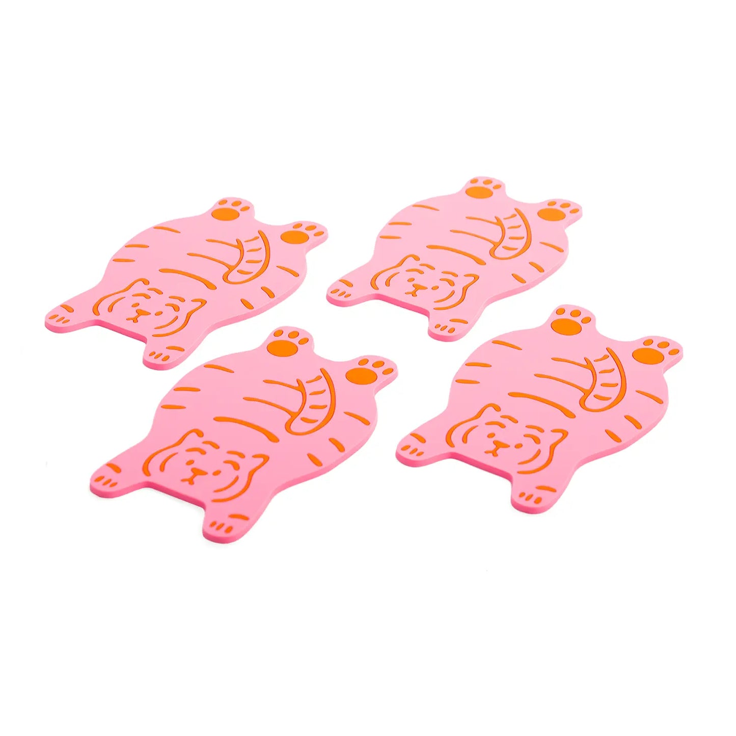 Pack of 4 Coasters ''Pink Tiger''