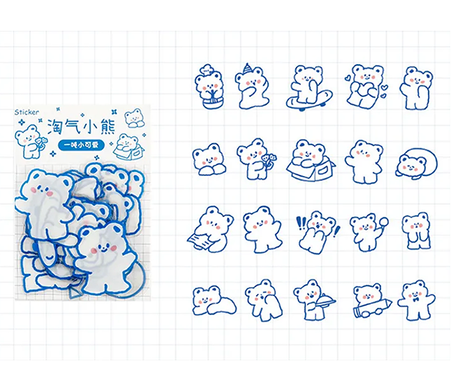 Blue Line Waterproof Stickers, Various