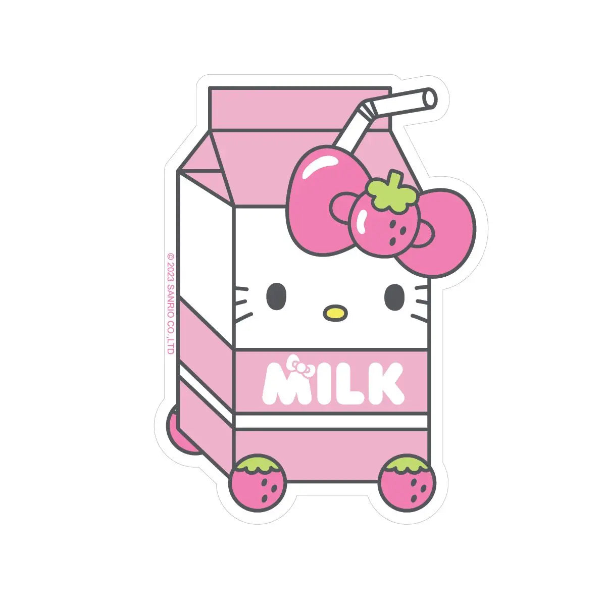 ''Hello Kitty Peace Strawberry Milk'', Vinyl Sticker